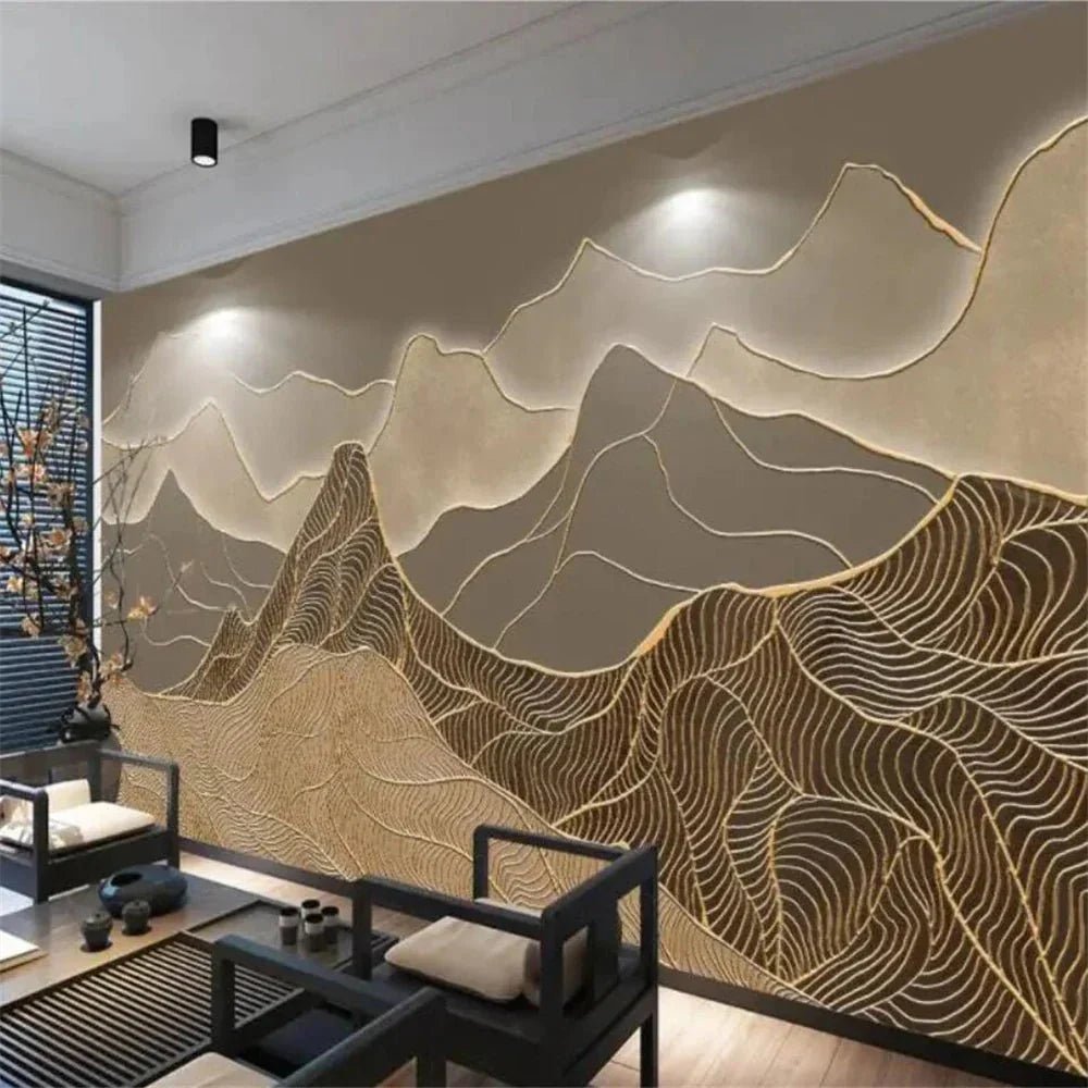 ArtisticWallpaper™ - Vagues Montagnes - Inspire Maison