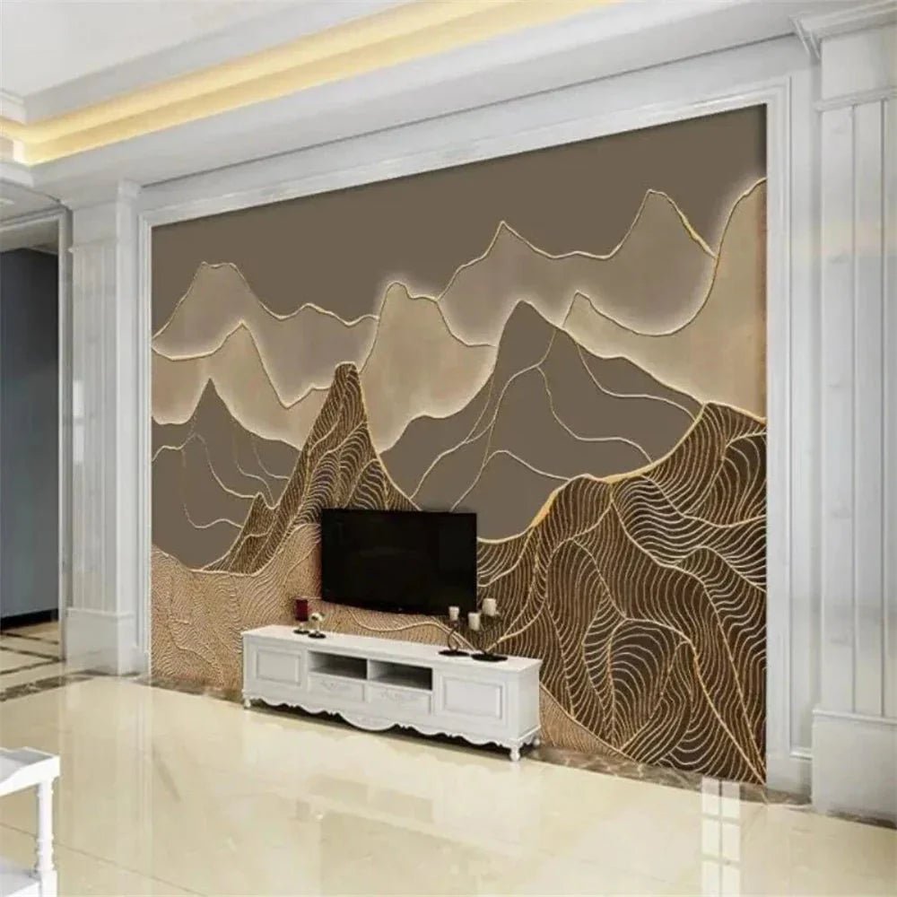 ArtisticWallpaper™ - Vagues Montagnes - Inspire Maison