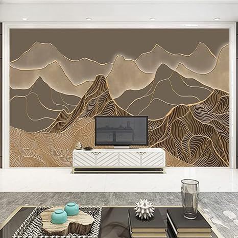 ArtisticWallpaper™ - Vagues Montagnes - Inspire Maison
